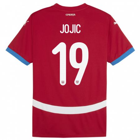 Kandiny Hombre Camiseta Serbia Nikola Jojic #19 Rojo 1ª Equipación 24-26 La Camisa Chile