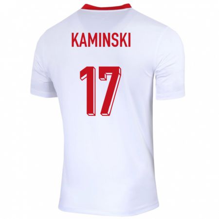 Kandiny Hombre Camiseta Polonia Jakub Kaminski #17 Blanco 1ª Equipación 24-26 La Camisa Chile