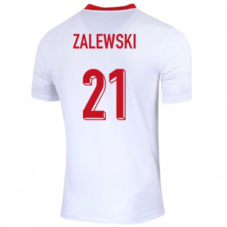 Kandiny Hombre Camiseta Polonia Nicola Zalewski #21 Blanco 1ª Equipación 24-26 La Camisa Chile