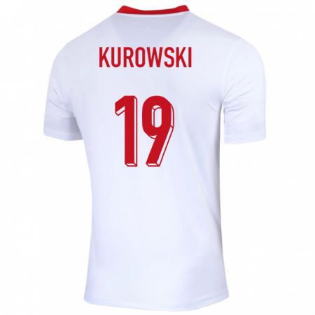 Kandiny Hombre Camiseta Polonia Milosz Kurowski #19 Blanco 1ª Equipación 24-26 La Camisa Chile
