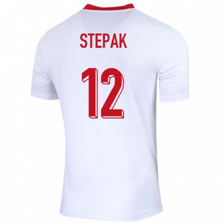 Kandiny Hombre Camiseta Polonia Jakub Stepak #12 Blanco 1ª Equipación 24-26 La Camisa Chile