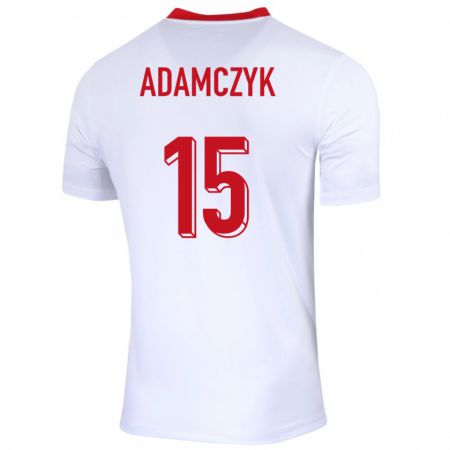 Kandiny Hombre Camiseta Polonia Nico Adamczyk #15 Blanco 1ª Equipación 24-26 La Camisa Chile