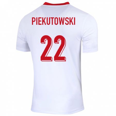 Kandiny Hombre Camiseta Polonia Milosz Piekutowski #22 Blanco 1ª Equipación 24-26 La Camisa Chile