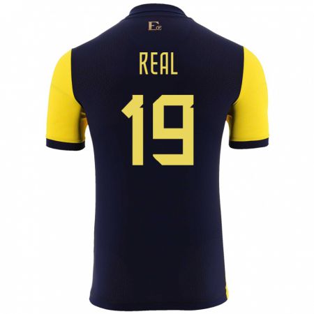 Kandiny Hombre Camiseta Ecuador Kerlly Real #19 Amarillo 1ª Equipación 24-26 La Camisa Chile
