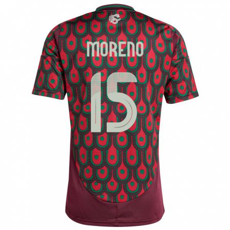 Kandiny Hombre Camiseta México Hector Moreno #15 Granate 1ª Equipación 24-26 La Camisa Chile
