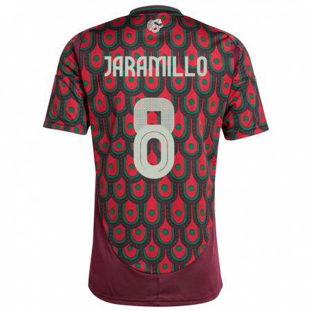 Kandiny Hombre Camiseta México Carolina Jaramillo #8 Granate 1ª Equipación 24-26 La Camisa Chile