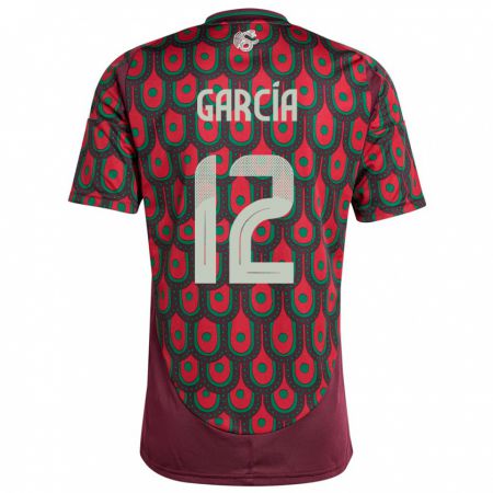 Kandiny Hombre Camiseta México Eduardo Garcia #12 Granate 1ª Equipación 24-26 La Camisa Chile