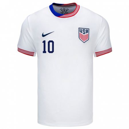 Kandiny Hombre Camiseta Estados Unidos Lindsey Horan #10 Blanco 1ª Equipación 24-26 La Camisa Chile