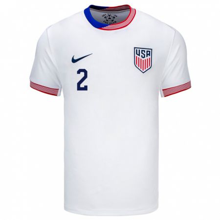 Kandiny Hombre Camiseta Estados Unidos Oscar Verhoeven #2 Blanco 1ª Equipación 24-26 La Camisa Chile