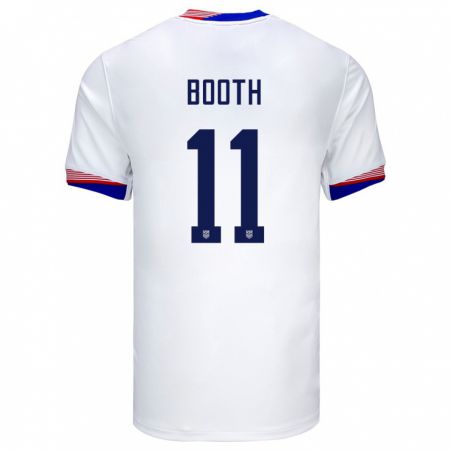 Kandiny Hombre Camiseta Estados Unidos Zach Booth #11 Blanco 1ª Equipación 24-26 La Camisa Chile