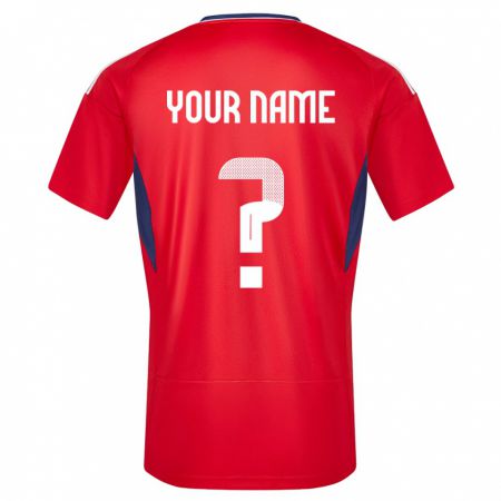 Kandiny Hombre Camiseta Costa Rica Su Nombre #0 Rojo 1ª Equipación 24-26 La Camisa Chile
