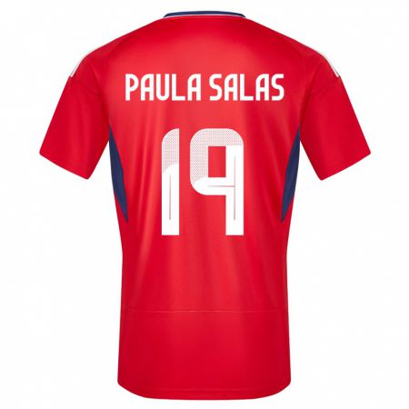 Kandiny Hombre Camiseta Costa Rica Maria Paula Salas #19 Rojo 1ª Equipación 24-26 La Camisa Chile