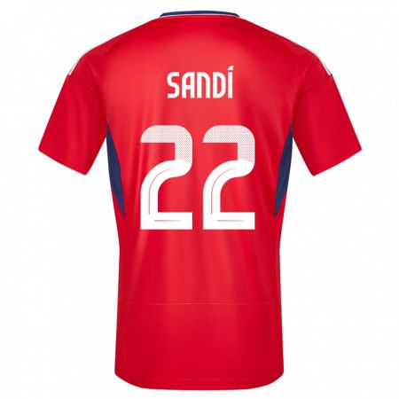 Kandiny Hombre Camiseta Costa Rica Cristel Sandi #22 Rojo 1ª Equipación 24-26 La Camisa Chile