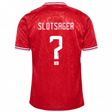 Kandiny Hombre Camiseta Dinamarca Tobias Slotsager #0 Rojo 1ª Equipación 24-26 La Camisa Chile