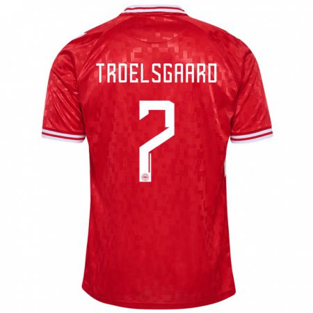 Kandiny Hombre Camiseta Dinamarca Sanne Troelsgaard #7 Rojo 1ª Equipación 24-26 La Camisa Chile