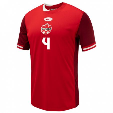 Kandiny Hombre Camiseta Canadá Kamal Miller #4 Rojo 1ª Equipación 24-26 La Camisa Chile