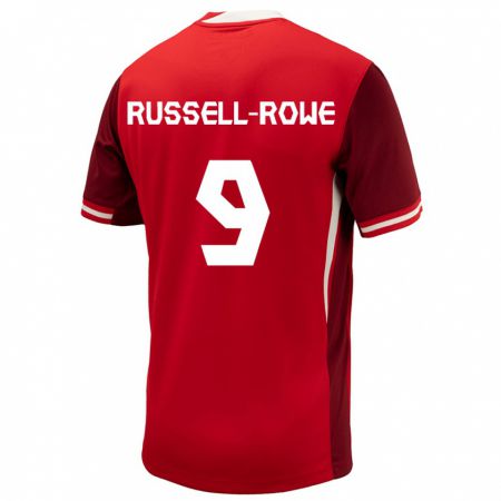 Kandiny Hombre Camiseta Canadá Jacen Russell-Rowe #9 Rojo 1ª Equipación 24-26 La Camisa Chile