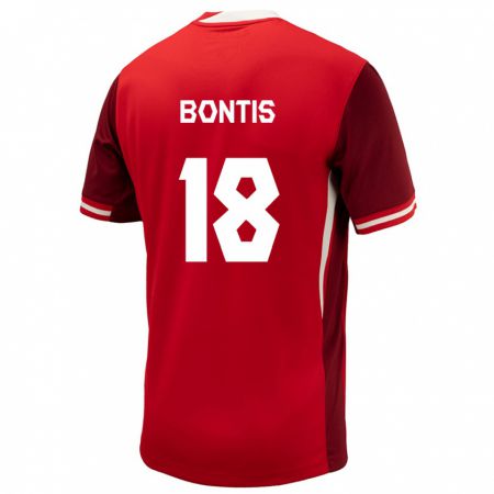 Kandiny Hombre Camiseta Canadá Dino Bontis #18 Rojo 1ª Equipación 24-26 La Camisa Chile