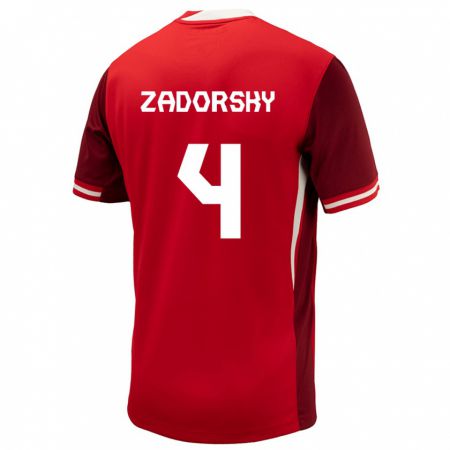 Kandiny Hombre Camiseta Canadá Shelina Zadorsky #4 Rojo 1ª Equipación 24-26 La Camisa Chile
