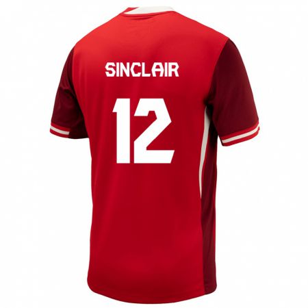 Kandiny Hombre Camiseta Canadá Christine Sinclair #12 Rojo 1ª Equipación 24-26 La Camisa Chile