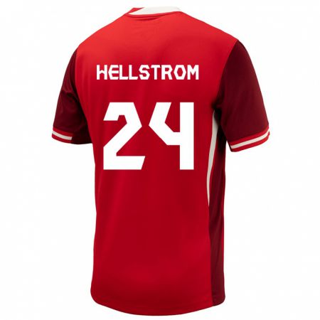 Kandiny Hombre Camiseta Canadá Jenna Hellstrom #24 Rojo 1ª Equipación 24-26 La Camisa Chile
