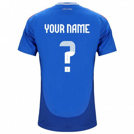 Kandiny Hombre Camiseta Italia Su Nombre #0 Azul 1ª Equipación 24-26 La Camisa Chile