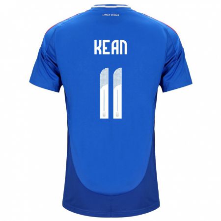 Kandiny Hombre Camiseta Italia Moise Kean #11 Azul 1ª Equipación 24-26 La Camisa Chile