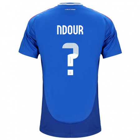 Kandiny Hombre Camiseta Italia Cher Ndour #0 Azul 1ª Equipación 24-26 La Camisa Chile