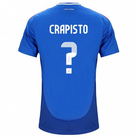 Kandiny Hombre Camiseta Italia Francesco Crapisto #0 Azul 1ª Equipación 24-26 La Camisa Chile