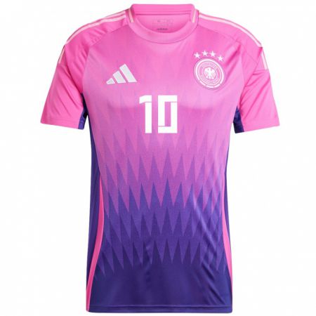 Kandiny Hombre Camiseta Alemania Laura Freigang #10 Rosado Morado 2ª Equipación 24-26 La Camisa Chile