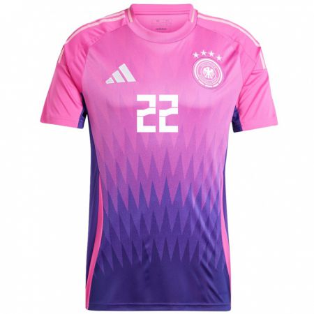 Kandiny Hombre Camiseta Alemania Oliver Baumann #22 Rosado Morado 2ª Equipación 24-26 La Camisa Chile