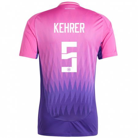 Kandiny Hombre Camiseta Alemania Thilo Kehrer #5 Rosado Morado 2ª Equipación 24-26 La Camisa Chile