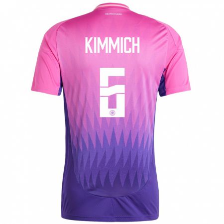 Kandiny Hombre Camiseta Alemania Joshua Kimmich #6 Rosado Morado 2ª Equipación 24-26 La Camisa Chile