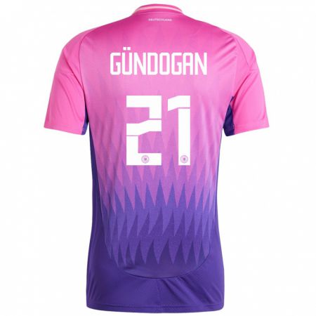 Kandiny Hombre Camiseta Alemania Ilkay Gundogan #21 Rosado Morado 2ª Equipación 24-26 La Camisa Chile