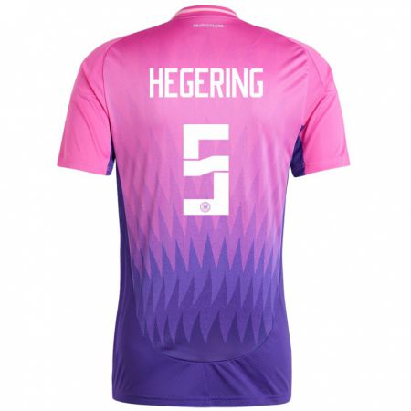 Kandiny Hombre Camiseta Alemania Marina Hegering #5 Rosado Morado 2ª Equipación 24-26 La Camisa Chile