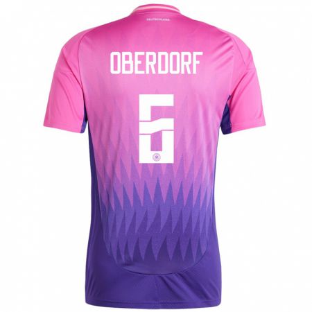 Kandiny Hombre Camiseta Alemania Lena Oberdorf #6 Rosado Morado 2ª Equipación 24-26 La Camisa Chile
