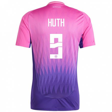 Kandiny Hombre Camiseta Alemania Svenja Huth #9 Rosado Morado 2ª Equipación 24-26 La Camisa Chile
