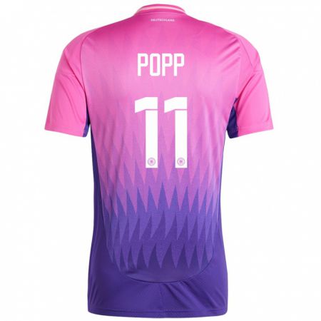 Kandiny Hombre Camiseta Alemania Alexandra Popp #11 Rosado Morado 2ª Equipación 24-26 La Camisa Chile