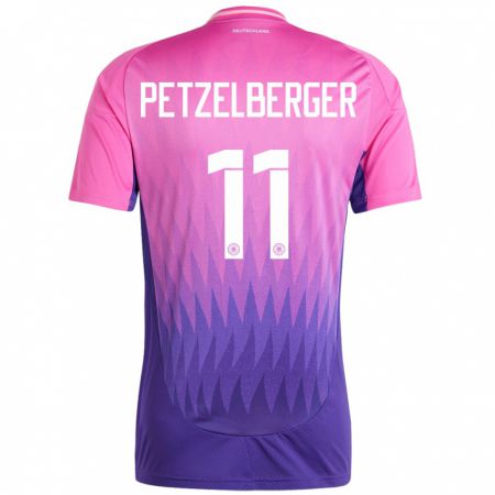 Kandiny Hombre Camiseta Alemania Ramona Petzelberger #11 Rosado Morado 2ª Equipación 24-26 La Camisa Chile
