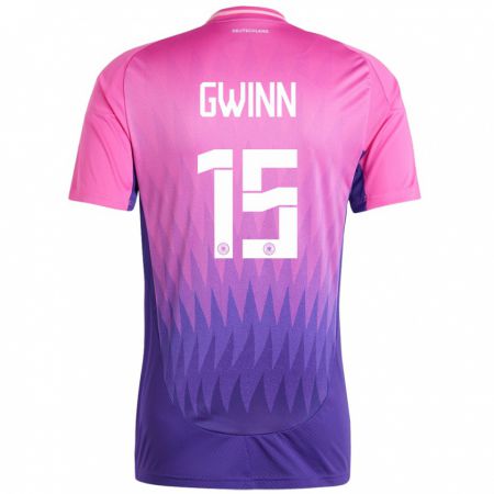 Kandiny Hombre Camiseta Alemania Giulia Gwinn #15 Rosado Morado 2ª Equipación 24-26 La Camisa Chile