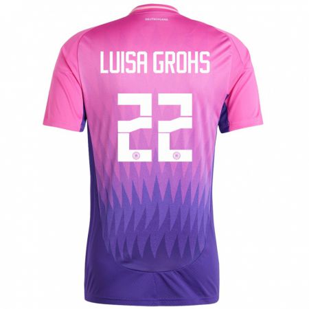 Kandiny Hombre Camiseta Alemania Maria Luisa Grohs #22 Rosado Morado 2ª Equipación 24-26 La Camisa Chile