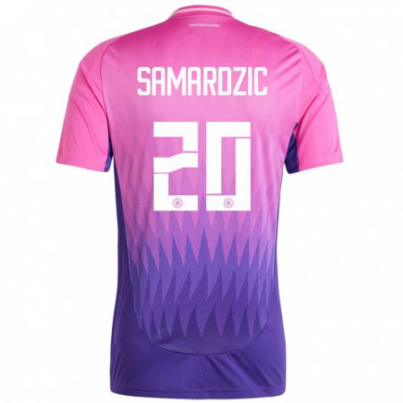 Kandiny Hombre Camiseta Alemania Lazar Samardzic #20 Rosado Morado 2ª Equipación 24-26 La Camisa Chile