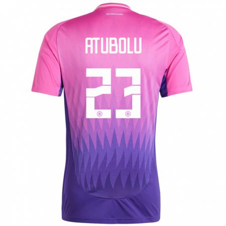 Kandiny Hombre Camiseta Alemania Noah Atubolu #23 Rosado Morado 2ª Equipación 24-26 La Camisa Chile