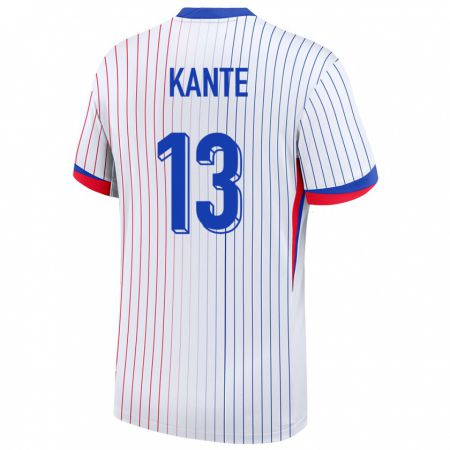 Kandiny Hombre Camiseta Francia N Golo Kante #13 Blanco 2ª Equipación 24-26 La Camisa Chile