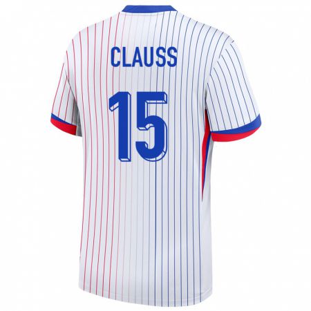 Kandiny Hombre Camiseta Francia Jonathan Clauss #15 Blanco 2ª Equipación 24-26 La Camisa Chile