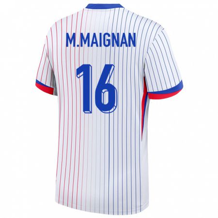Kandiny Hombre Camiseta Francia Mike Maignan #16 Blanco 2ª Equipación 24-26 La Camisa Chile
