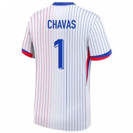 Kandiny Hombre Camiseta Francia Mylene Chavas #1 Blanco 2ª Equipación 24-26 La Camisa Chile