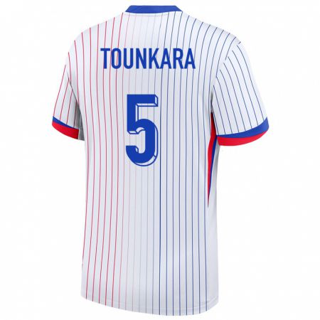 Kandiny Hombre Camiseta Francia Aissatou Tounkara #5 Blanco 2ª Equipación 24-26 La Camisa Chile