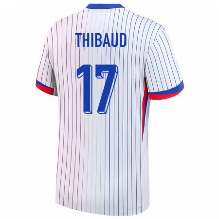 Kandiny Hombre Camiseta Francia Julie Thibaud #17 Blanco 2ª Equipación 24-26 La Camisa Chile