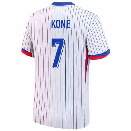 Kandiny Hombre Camiseta Francia Kouadio Kone #7 Blanco 2ª Equipación 24-26 La Camisa Chile